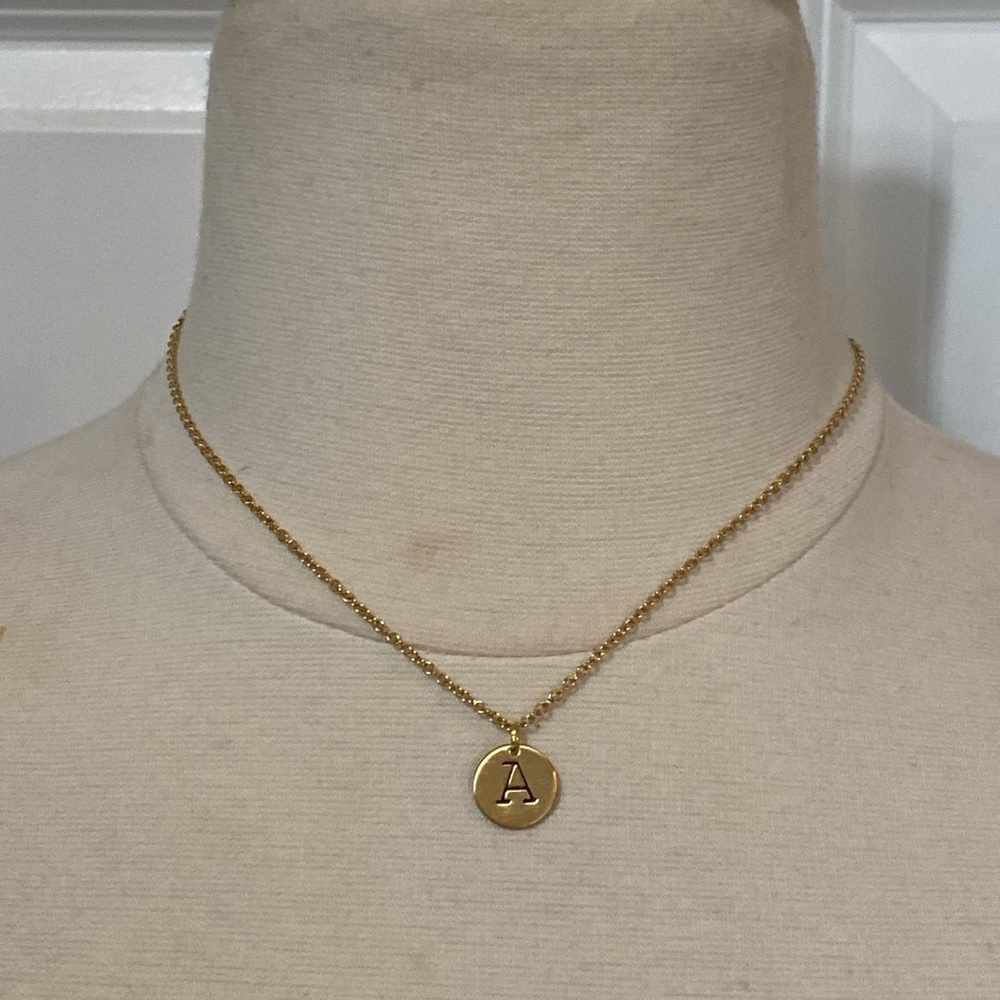 Monogram A Gold Plated Necklace